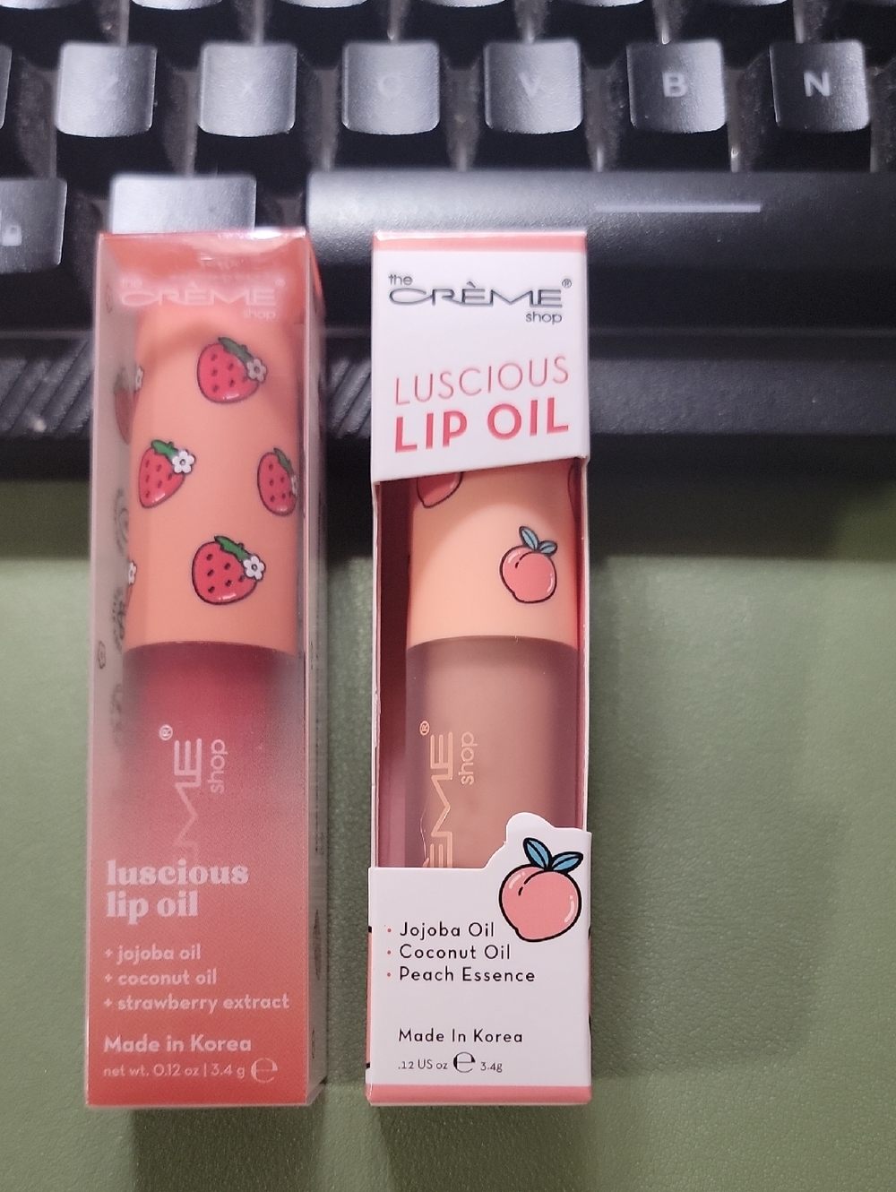 the CRÈME Shop Luscious Lip Oil - Peach & LUSCIOUS Lip OIL STRAWBERRY